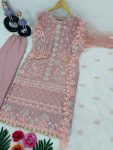 DESIGNER SOFT NET SEQUENCE WITH PEARL HAND WORK TOP PALAZZO WITH DUPATTA FESTIVAL WEAR WHOLESALE PRICE ETHNIC GARMENT (12)