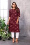 DESIGNER SUGAR CANE PRINT WORK TOP PANT SET MAROON