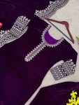 DESIGNER VELVET EMBROIDERY SEQUENCE WORK TOP BOTTOM WITH DUPATTA PARTY WEAR WHOLESALE PRICE ETHNIC GARMENT (3)