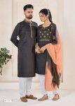 DESIGNER VISCOSE EMBROIDERY WITH WEAVING WORK COUPLE WEAR FESTIVAL WEAR WHOLESALE PRICE ETHNIC GARMENT (5)