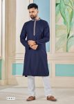 DESIGNER VISCOSE WEAVING STRIPE WITH EMBROIDERY WORK MENS KURTA PAJAMA FESTIVAL WEAR WHOLESALE PRICE ETHNIC GARMENT (11)