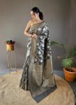 FANCY BANARASI SILK GOLD ZARI WEAVING WORK SAREE WITH UNSTITCHED BLOUSE PARTY WEAR WHOLESALE PRICE ETHNIC GARMENT (11)