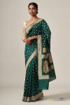 FANCY BANARASI SILK WEAVING WORK SAREE WITH UNSTITCHED BLOUSE FESTIVAL WEAR WHOLESALE PRICE ETHNIC GARMENT (13)