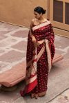 FANCY BANARASI SILK WEAVING WORK SAREE WITH UNSTITCHED BLOUSE FESTIVAL WEAR WHOLESALE PRICE ETHNIC GARMENT (17)