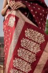 FANCY BANARASI SILK WEAVING WORK SAREE WITH UNSTITCHED BLOUSE FESTIVAL WEAR WHOLESALE PRICE ETHNIC GARMENT (17)