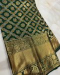 FANCY BANARASI SOFT SILK GOLD ZARI WORK SAREE WITH UNSTITCHED BLOUSE PARTY WEAR WHOLESALE PRICE ETHNIC GARMENT (1)