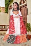 FANCY CHANDERI SILK PRINTED LACE WORK KID’S LEHENGA CHOLI WITH DUPATTA PARTY WEAR WHOLESALE PRICE ETHNIC GARMENT (2)