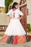 FANCY CHANDERI SILK PRINTED LACE WORK KID’S LEHENGA CHOLI WITH DUPATTA PARTY WEAR WHOLESALE PRICE ETHNIC GARMENT (2)