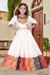 FANCY CHANDERI SILK PRINTED LACE WORK KID’S LEHENGA CHOLI WITH DUPATTA PARTY WEAR WHOLESALE PRICE ETHNIC GARMENT (2)