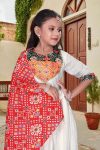 FANCY CHANDERI SILK PRINTED LACE WORK KID’S LEHENGA CHOLI WITH DUPATTA PARTY WEAR WHOLESALE PRICE ETHNIC GARMENT (2)