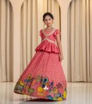 FANCY CHINON EMBROIDERY SEQUENCE CRUSH WORK KIDS LEHENGA CHOLI WEDDING WEAR WHOLESALE PRICE ETHNIC GARMENT (11)