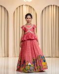 FANCY CHINON EMBROIDERY SEQUENCE CRUSH WORK KIDS LEHENGA CHOLI WEDDING WEAR WHOLESALE PRICE ETHNIC GARMENT (11)