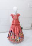 FANCY CHINON EMBROIDERY SEQUENCE CRUSH WORK KIDS LEHENGA CHOLI WEDDING WEAR WHOLESALE PRICE ETHNIC GARMENT (11)