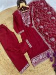 FANCY CHINON EMBROIDERY SEQUENCE WORK TOP BOTTOM WITH DUPATTA CASUAL WEAR WHOLESALE PRICE ETHNIC GARMENT (3)