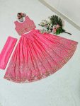 FANCY CHINON SEQUENCE EMBROIDEY WORK KID,S LEHENGA CHOLI WITH DUPATTA PARTY WEAR WHOLESALE PRICE ETHNIC GARMENT (24)