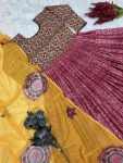 FANCY CHINON SILK DIGITAL PRINT AND EMBROIDERY WORK GOWN WITH DUPATTA FESTIVAL WEAR WHOLESALE PRICE ETHNIC GARMENT (3)