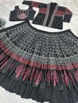 FANCY CHINON SILK DIGITAL PRINTED MIRROR WORK LEHENGA CHOLI WITH KOTI PARTY WEAR WHOLESALE PRICE ETHNIC GARMENT (10)