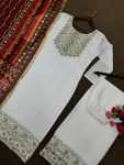 FANCY CHINON SILK EMBROIDERY SEQUENCE WORK TOP PALAZZO WITH DUPATTA CASUAL WEAR WHOLESALE PRICE ETHNIC GARMENT (3)