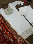 FANCY CHINON SILK EMBROIDERY SEQUENCE WORK TOP PALAZZO WITH DUPATTA CASUAL WEAR WHOLESALE PRICE ETHNIC GARMENT (3)