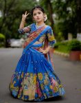 FANCY CHINON SILK PRINT WITH HAND WORK KIDS CHOLI LEHENGA WITH DUPATTA WEDDING WEAR WHOLESALE PRICE ETHNIC GARMENT (18)