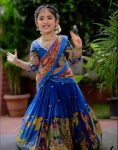 FANCY CHINON SILK PRINT WITH HAND WORK KIDS CHOLI LEHENGA WITH DUPATTA WEDDING WEAR WHOLESALE PRICE ETHNIC GARMENT (18)