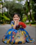 FANCY CHINON SILK PRINT WITH HAND WORK KIDS CHOLI LEHENGA WITH DUPATTA WEDDING WEAR WHOLESALE PRICE ETHNIC GARMENT (18)