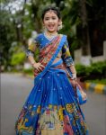 FANCY CHINON SILK PRINT WITH HAND WORK KIDS CHOLI LEHENGA WITH DUPATTA WEDDING WEAR WHOLESALE PRICE ETHNIC GARMENT (18)