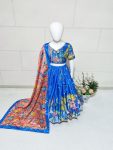 FANCY CHINON SILK PRINT WITH HAND WORK KIDS CHOLI LEHENGA WITH DUPATTA WEDDING WEAR WHOLESALE PRICE ETHNIC GARMENT (18)