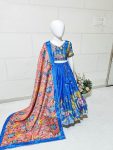 FANCY CHINON SILK PRINT WITH HAND WORK KIDS CHOLI LEHENGA WITH DUPATTA WEDDING WEAR WHOLESALE PRICE ETHNIC GARMENT (18)