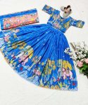 FANCY CHINON SILK PRINT WITH HAND WORK KIDS CHOLI LEHENGA WITH DUPATTA WEDDING WEAR WHOLESALE PRICE ETHNIC GARMENT (18)