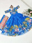 FANCY CHINON SILK PRINT WITH HAND WORK KIDS CHOLI LEHENGA WITH DUPATTA WEDDING WEAR WHOLESALE PRICE ETHNIC GARMENT (18)