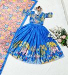 FANCY CHINON SILK PRINT WITH HAND WORK KIDS CHOLI LEHENGA WITH DUPATTA WEDDING WEAR WHOLESALE PRICE ETHNIC GARMENT (18)