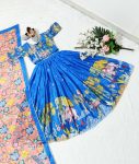 FANCY CHINON SILK PRINT WITH HAND WORK KIDS CHOLI LEHENGA WITH DUPATTA WEDDING WEAR WHOLESALE PRICE ETHNIC GARMENT (18)