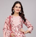 FANCY COTTON BLEND FOIL PRINTED TOP BOTTOM WITH DUPATTA PARTY WEAR WHOLESALE PRICE ETHNIC GARMENT (5)