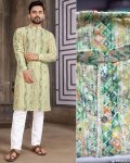 FANCY COTTON CHICKEN WITH SEQUENCE WORK MENS KURTA PAYJAMA FESTIVAL WEAR WHOLESALE PRICE ETHNIC GARMENT (3)