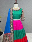 FANCY COTTON EMBROIDERY SEQUENCE WORK LEHENGA CHOLI WITH DUPATTA FESTIVAL WEAR WHOLESALE PRICE ETHNIC GARMENT (2)