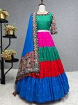 FANCY COTTON EMBROIDERY SEQUENCE WORK LEHENGA CHOLI WITH DUPATTA FESTIVAL WEAR WHOLESALE PRICE ETHNIC GARMENT (2)