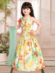 FANCY COTTON SILK DIGITAL PRINTED KID’S LEHENGA CHOLI WITH DUPATTA PARTY WEAR WHOLESALE PRICE ETHNIC GARMENT (3)