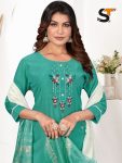 FANCY COTTON THREAD WORK TOP PANT WITH DUPATTA CASUAL WEAR WHOLESALE PRICE ETHNIC GARMENT (6)
