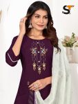 FANCY COTTON THREAD WORK TOP PANT WITH DUPATTA CASUAL WEAR WHOLESALE PRICE ETHNIC GARMENT (9)