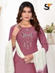 FANCY COTTON THREAD WORK TOP PANT WITH DUPATTA CASUAL WEAR WHOLESALE PRICE ETHNIC GARMENT (12)