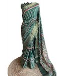 FANCY DOLA SILK PRINT WORK SAREE WITH UNSTITCED BLOUSE FESTIVAL WEAR WHOLESALE PRICE ETHNIC GARMENT (4)