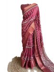 FANCY DOLA SILK PRINT WORK SAREE WITH UNSTITCED BLOUSE FESTIVAL WEAR WHOLESALE PRICE ETHNIC GARMENT (8)