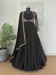FANCY GEORGETTE EBROIDERY WITH STONE WORK GOWN BOTTOM WITH DUPATTA PARTY WEAR WHOLESALE PRICE ETHNIC GARMENT (2)