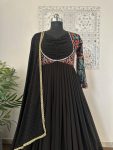 FANCY GEORGETTE EBROIDERY WITH STONE WORK GOWN BOTTOM WITH DUPATTA PARTY WEAR WHOLESALE PRICE ETHNIC GARMENT (2)