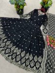 FANCY GEORGETTE EMBROIDERY SEQUENCE WORK GOWN WITH DUPATTA PARTY WEAR WHOLESALE PRICE ETHNIC GARMENT (6)