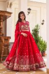 FANCY GEORGETTE EMBROIDERY SEQUENCE WORK LEHENGA CHOLI WITH DUPATTA FESTIVAL WEAR WHOLESALE PRICE ETHNIC GARMENT (3)