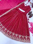 FANCY GEORGETTE EMBROIDERY SEQUENCE WORK LEHENGA CHOLI WITH DUPATTA PARTY WEAR WHOLESALE PRICE ETHNIC GARMENT (14)