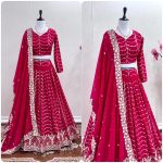 FANCY GEORGETTE EMBROIDERY SEQUENCE WORK LEHENGA CHOLI WITH DUPATTA PARTY WEAR WHOLESALE PRICE ETHNIC GARMENT (14)