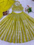 FANCY GEORGETTE EMBROIDERY SEQUENCE WORK LEHENGA CHOLI WITH DUPATTA PARTY WEAR WHOLESALE PRICE ETHNIC GARMENT (13)